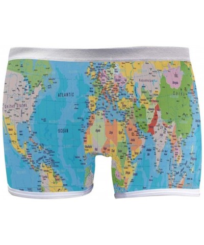 World Map Women's Seamless Boyshort Sport Panty Stretch Underwear Boy Shorts - As Picture - CK18XSM8WCL $26.17 Panties