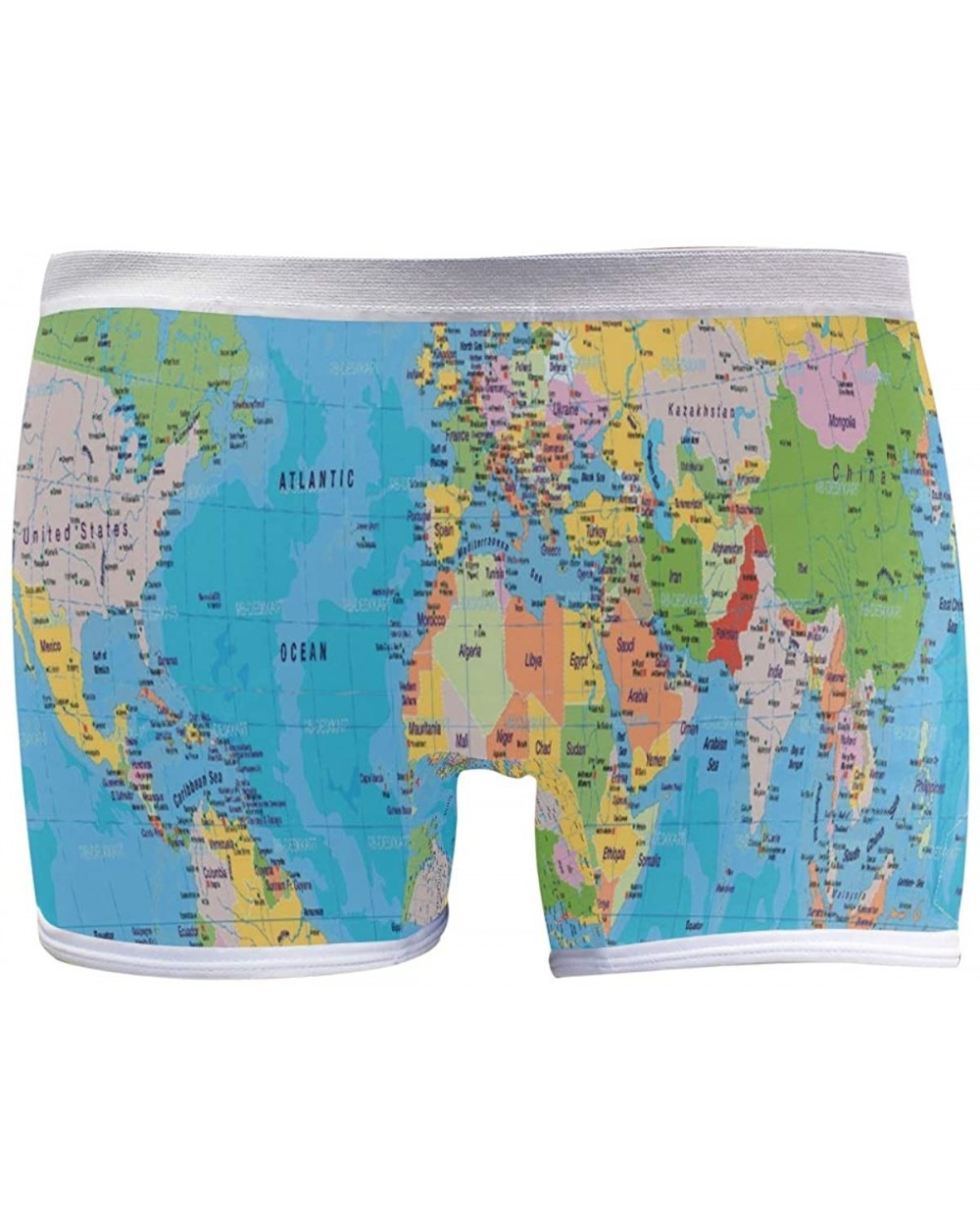 World Map Women's Seamless Boyshort Sport Panty Stretch Underwear Boy Shorts - As Picture - CK18XSM8WCL $26.17 Panties