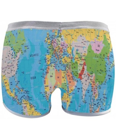 World Map Women's Seamless Boyshort Sport Panty Stretch Underwear Boy Shorts - As Picture - CK18XSM8WCL $26.17 Panties