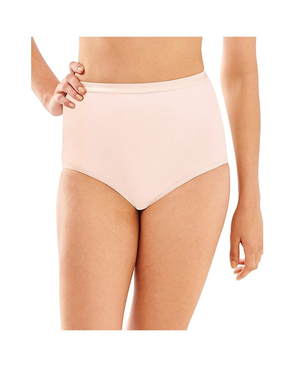 Women's Full-Cut-Fit Stretch Cotton Brief - Silken Pink - CO189WRDMZS $17.40 Shapewear