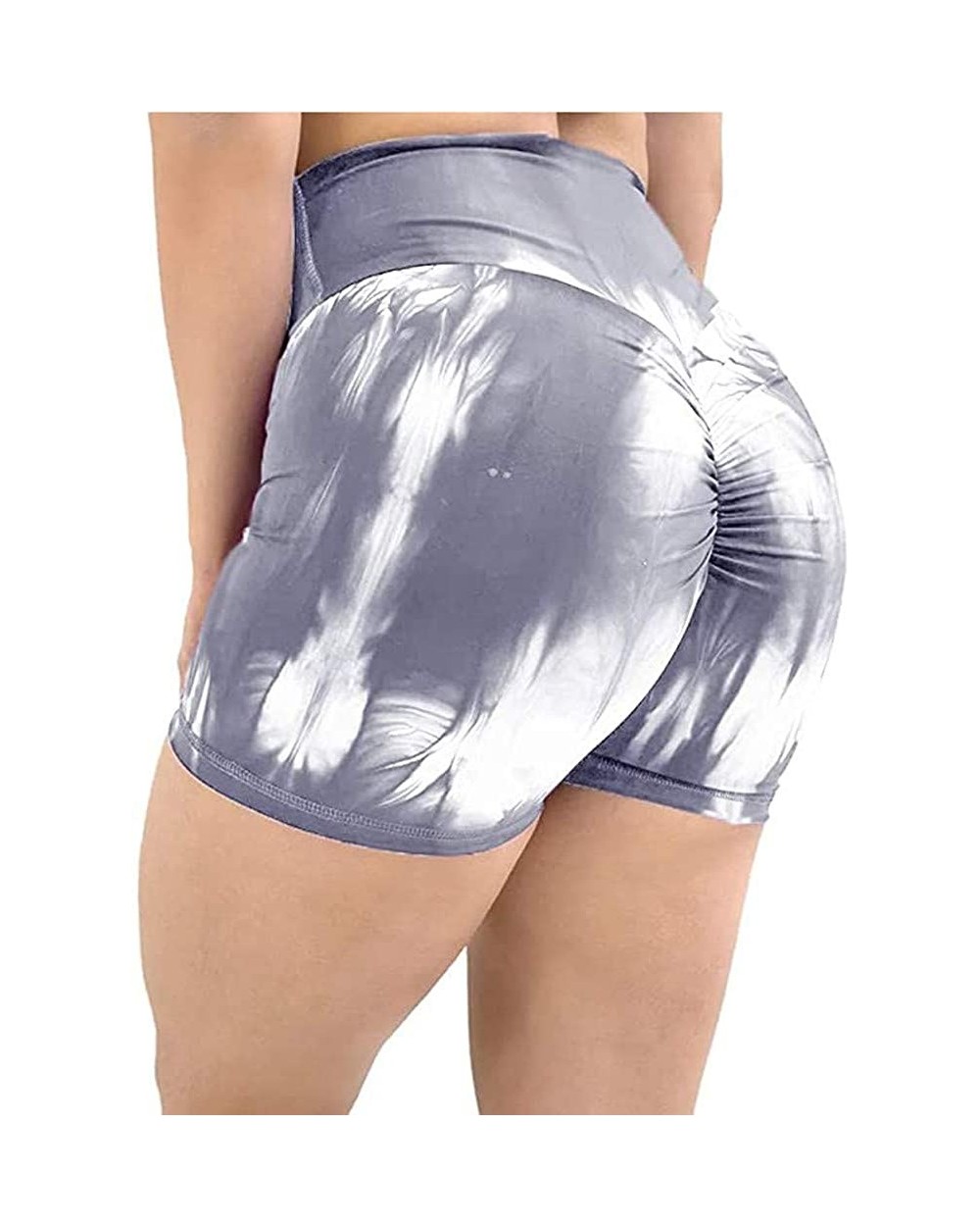 Womens Workout Yoga Shorts High Waisted Gym Shorts Running Athletic Compression Booty Shorts - Gray - C3190LS3RNK $18.13 Nigh...