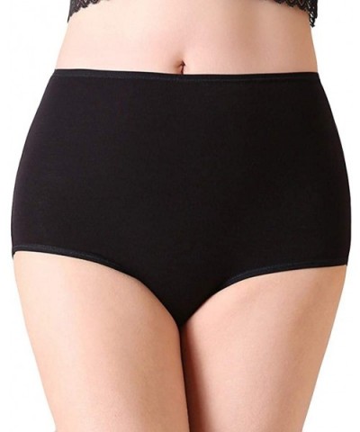 Women Underwear Solid Color High Waist Panties Briefs - Black - CD190TL9A87 $27.86 Slips