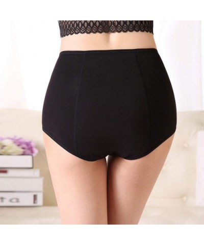 Women Underwear Solid Color High Waist Panties Briefs - Black - CD190TL9A87 $27.86 Slips