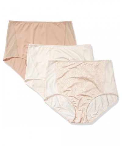 Women's Ultrastretch with Mesh 3 Pack Brief Panties - Beige Multi - C518YIE49E4 $19.04 Panties