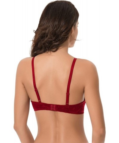 Womens Plus Size Perfect Shape Add 1 Cup Push Up Underwire Tshirt Bra - Burgundy(1 Pack) - CC18NZ4N2X2 $24.18 Bras