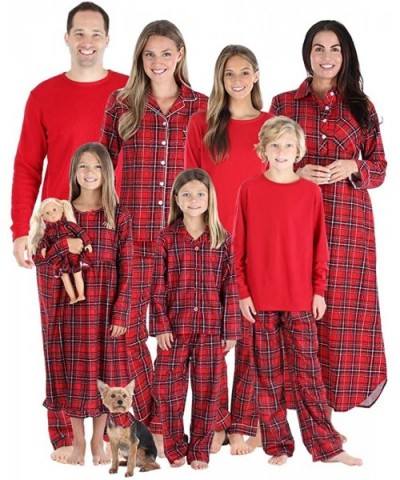 Matching Family Christmas Pajama Sets- Red Flannel - Red Plaid - Kids -Red Top - CY18QK2EI9Y $47.16 Sets