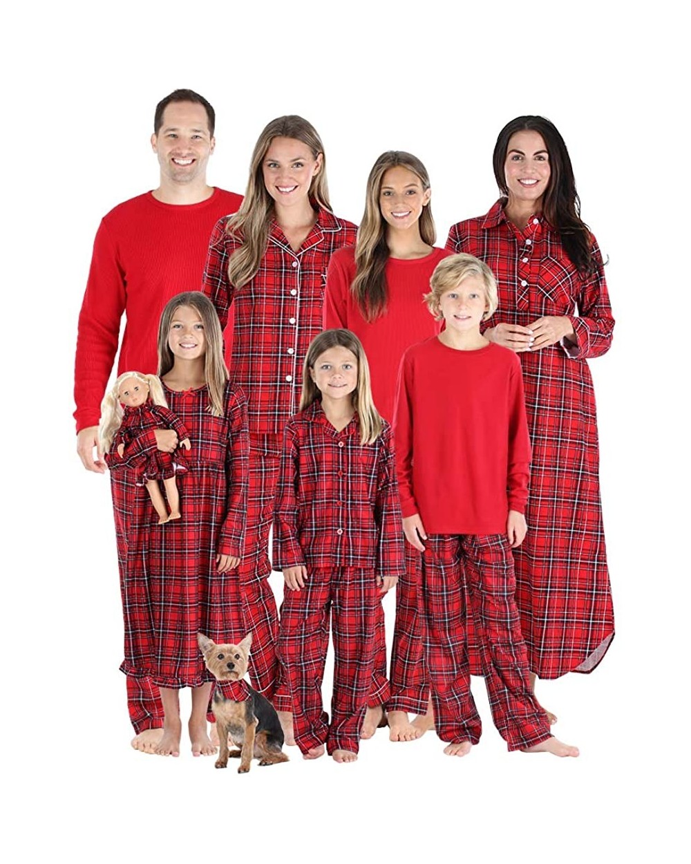 Matching Family Christmas Pajama Sets- Red Flannel - Red Plaid - Kids -Red Top - CY18QK2EI9Y $47.16 Sets