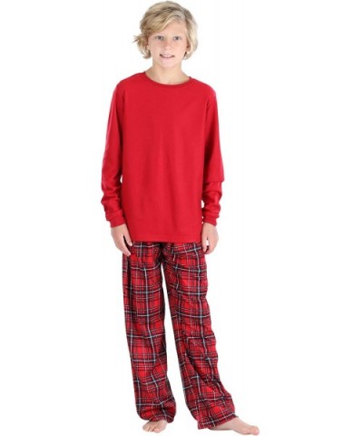 Matching Family Christmas Pajama Sets- Red Flannel - Red Plaid - Kids -Red Top - CY18QK2EI9Y $47.16 Sets