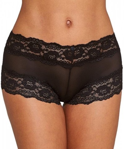 Kelly Lace and Mesh Boyleg Panty - Black - CA1102TUOQB $20.61 Panties