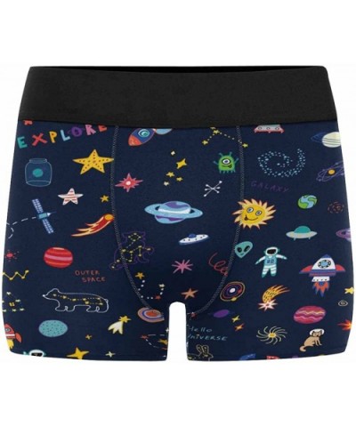 Custom Men's Boxer Briefs Cartoon Set of Space Objects Stars- Planets - Multi 1 - CJ18DOMT8ED $36.65 Boxer Briefs