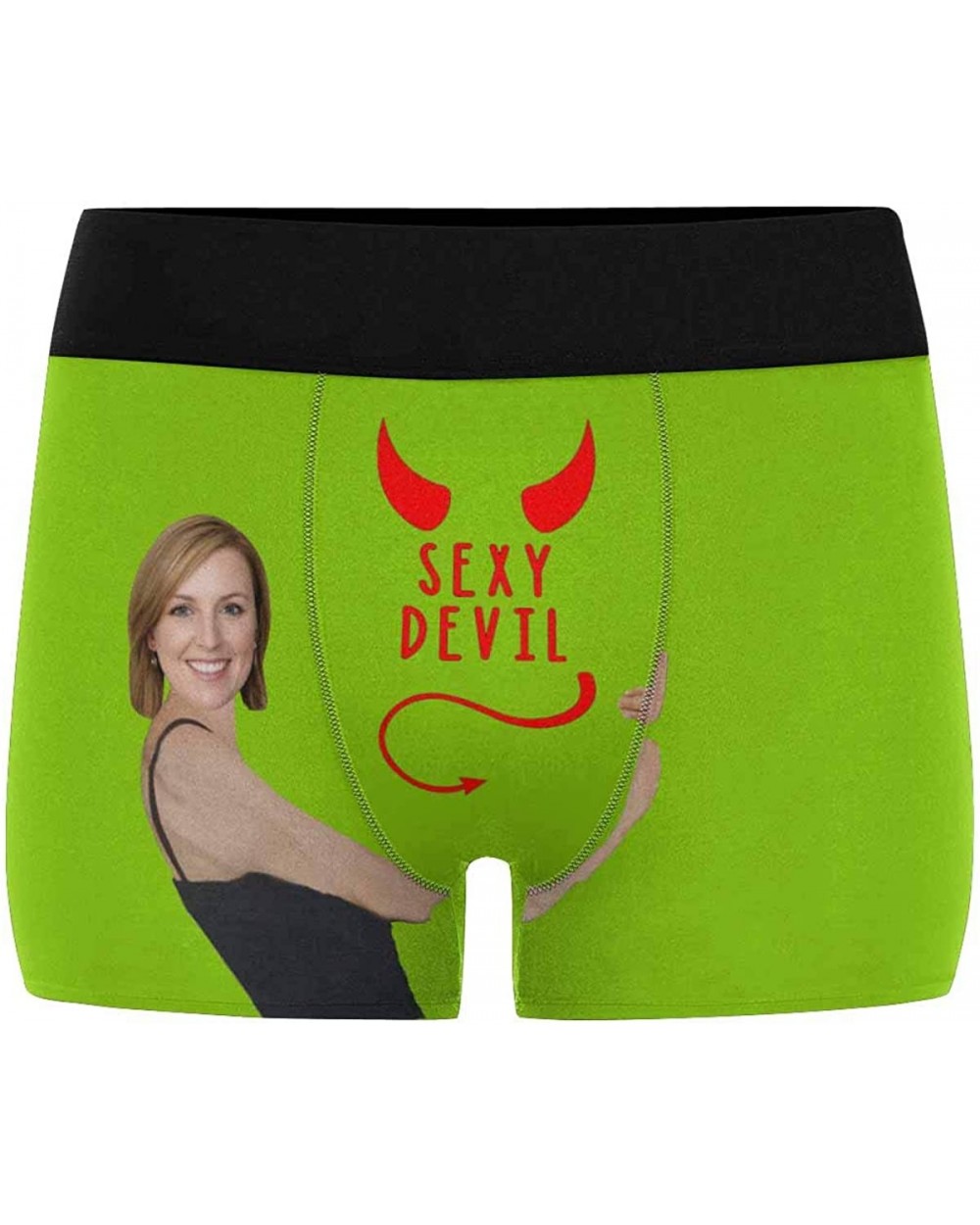 Custom Men's Boxer Briefs Printed with Funny Photo Face Devil Black - Multi 5 - CI197ZU48U2 $39.31 Boxer Briefs