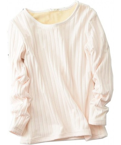 Womens Thermal Tops Long Sleeve Crewneck Fleece Lined Tunic Sweater Tops - White - C218LDHQYYE $28.63 Thermal Underwear