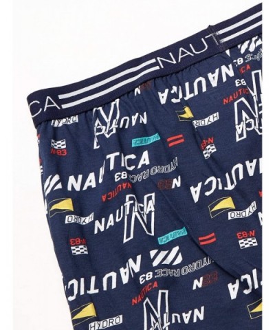 Men's Classic Cotton Exposed Waistband Knit Boxer. - Nautica Sport Print/Peacoat - CX18ND9X5RK $22.75 Boxers