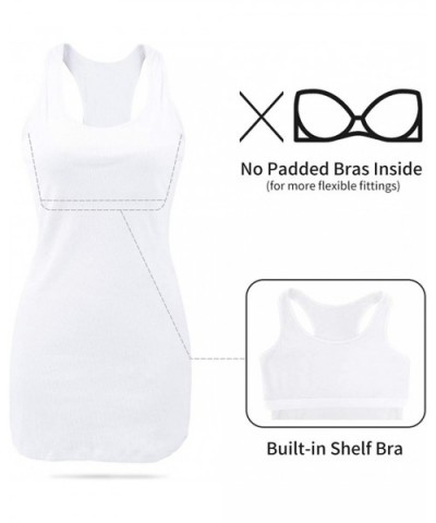 Women's Basic Cotton Camisole Shelf Bra Layering Cami Tank Tops - White/Racerback - CU18IHNANTL $26.55 Camisoles & Tanks