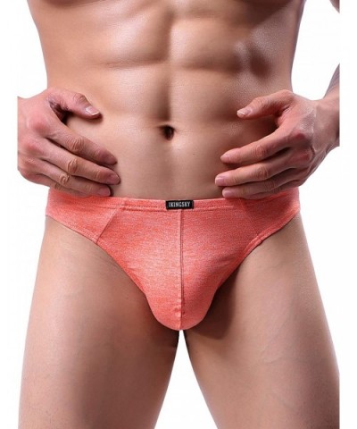 Men's Thong Underwear Soft Stretch T-Back Mens Underwear - Orange - CB18A5XSUR9 $14.12 G-Strings & Thongs