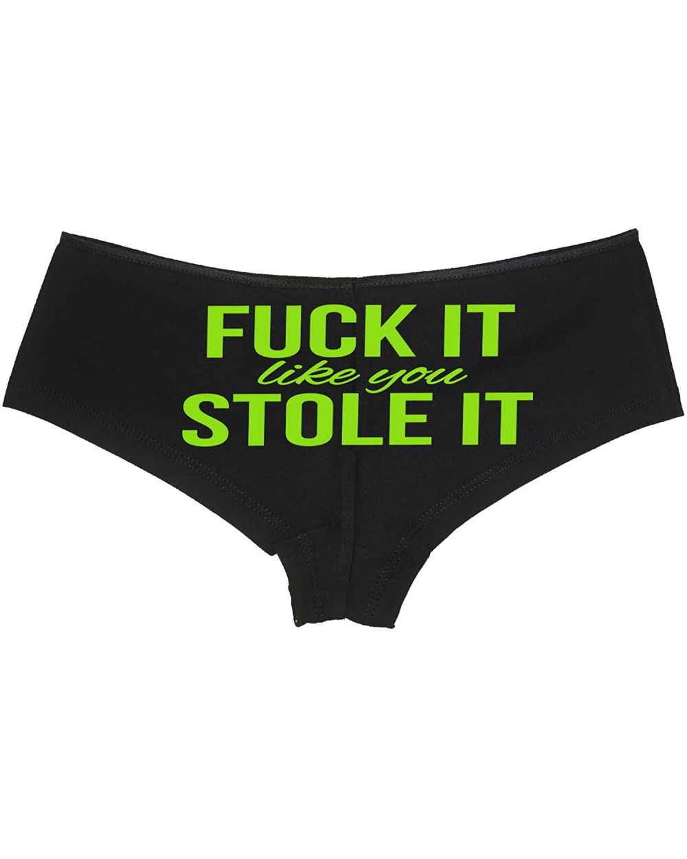 Fuck It Like You Stole It boy Short Panties - Flirty Boyshort for The Panty Game - Lime Green - CE1878NGMT7 $21.17 Panties