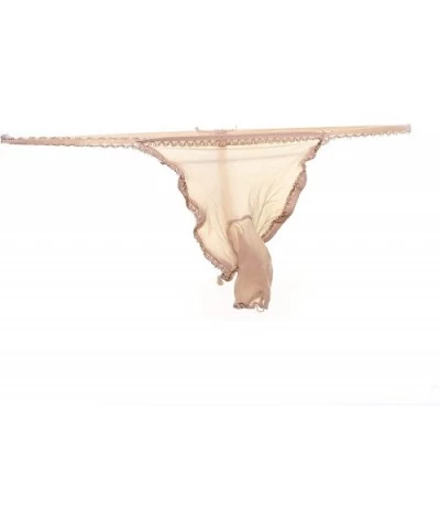 Men See Through Nylon G String Closed Sheath - Beige - CV184C383EI $12.67 G-Strings & Thongs