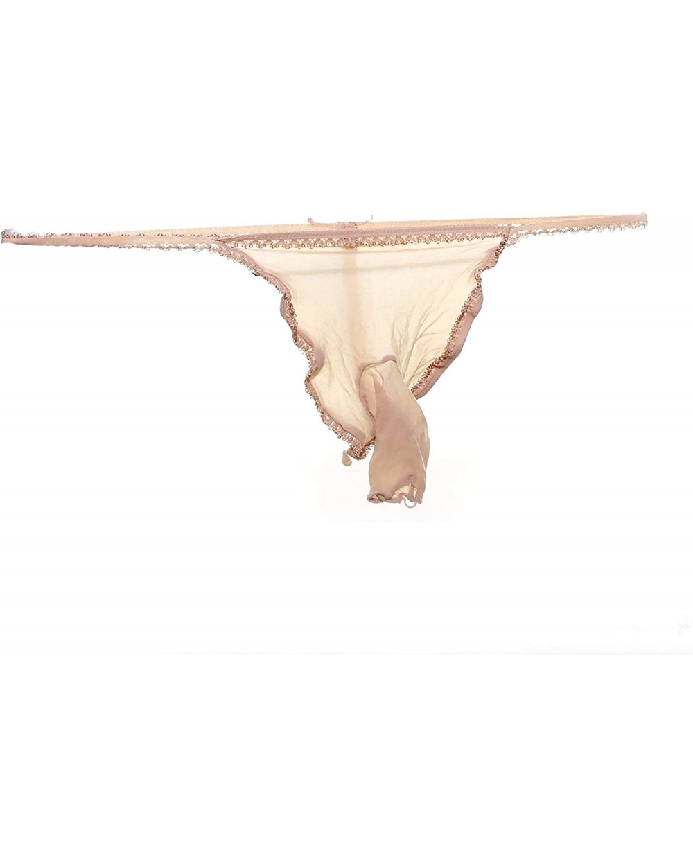 Men See Through Nylon G String Closed Sheath - Beige - CV184C383EI $12.67 G-Strings & Thongs