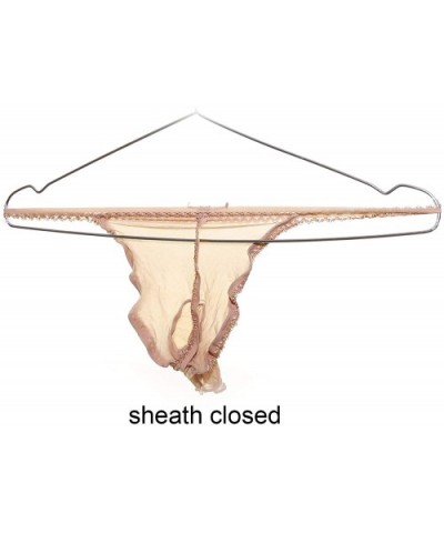 Men See Through Nylon G String Closed Sheath - Beige - CV184C383EI $12.67 G-Strings & Thongs