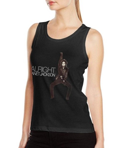 Janet Jackson Janet Women's Sexy Tank Classic Fashion Vest Tshirts Black - Black - C319DDA3ITZ $31.79 Camisoles & Tanks