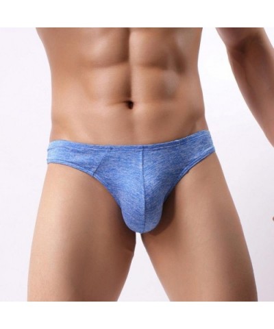 Men's Thongs Breathable Lightweight Comfort Bikini Low Rise Underwear G-Strings Briefs - Blue - CB18G9RTY0C $13.95 Briefs