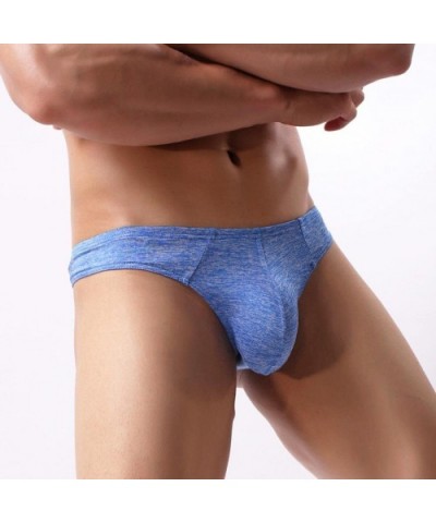 Men's Thongs Breathable Lightweight Comfort Bikini Low Rise Underwear G-Strings Briefs - Blue - CB18G9RTY0C $13.95 Briefs