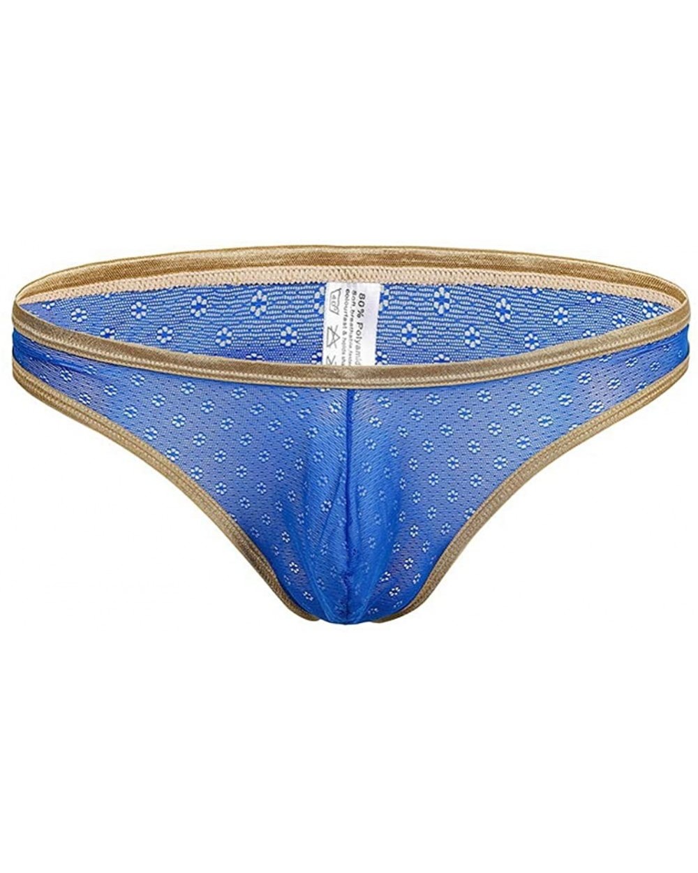 Men's Lace Low Rise T-Back Thongs Mens Thongs Underwear Sexy - Blue - CR18Y7DLLGD $18.38 Briefs