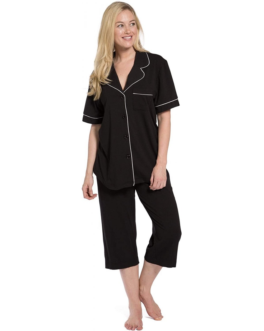 Women's Tranquil Dreams Capri Pajama Set - Black - C6128NS99EF $79.19 Sets