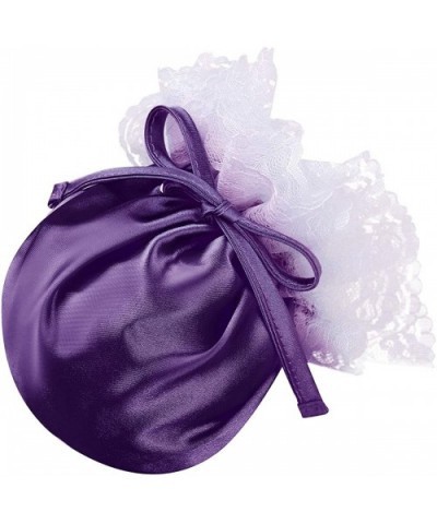 Mens Satin Floral Lace Drawstring Bulge Pouch C-String Sissy Crossdress Panties Underwear - Purple - CF197W2ZS33 $25.81 Briefs