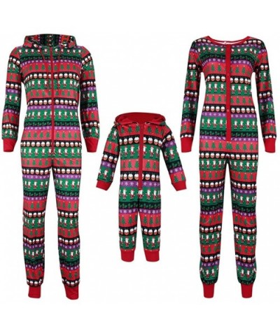 Family Matching Pajamas Christmas Hooded Romper Jumpsuit Family Pajamas Sleepwear Outfits Christmas Onesies Kids - CQ18ZMR8X7...