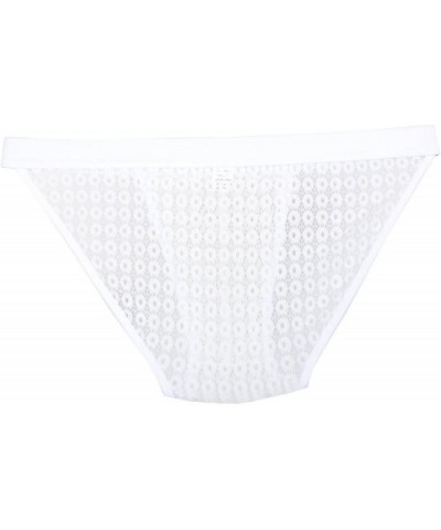 Men's Lace Briefs Underwear Sissy Sexy Bikini Briefs Open Side Cheeky Underpants - White - C3194SSSNMS $15.65 Briefs