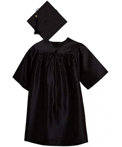 Preschool and Kindergarten Graduation Cap and Gown- Elegant Tassel and 2020 Charm Shiny Robe Gown - Black - CS19D6LM5GY $36.9...