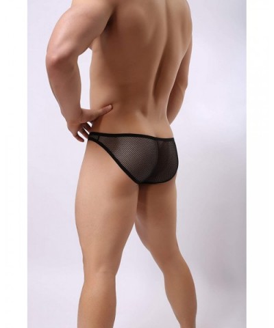 Mens Sexy Briefs See Through Mesh Openwork Low Raise Briefs Underwear - 2 Pack - CZ18Q7N3ZD3 $14.08 Briefs