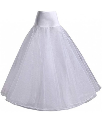 A Line Wedding Petticoat Tulle Long Womens' Accessory Underskirt Slip Crinoline - White - C318TUY22MC $15.94 Slips