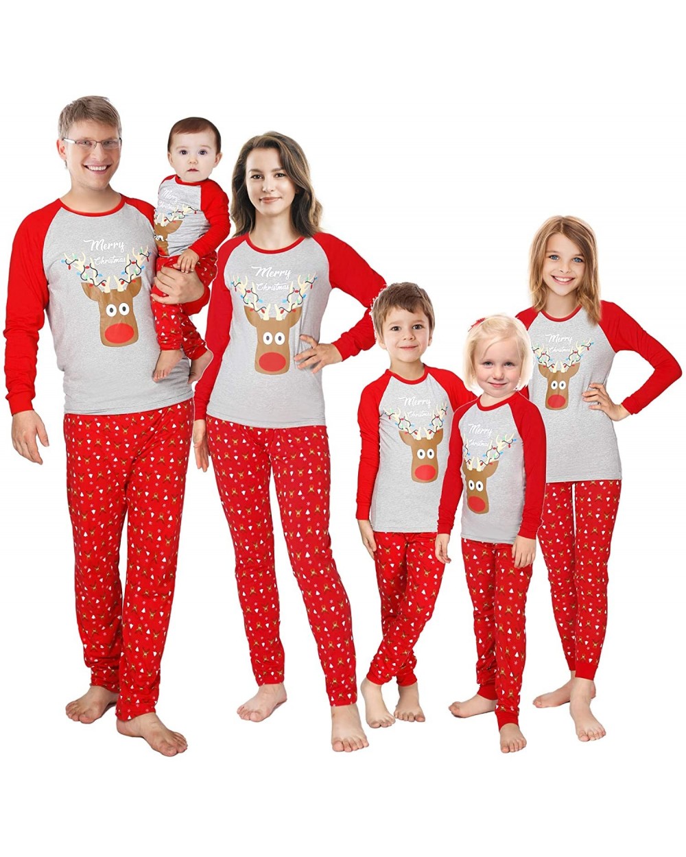 Family Matching Christmas Pajamas Sleepwear Set - Women-rudolph - CV18Y9ALZ73 $34.96 Sets