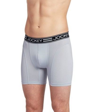 Men's Underwear Sport Cooling Mesh Performance Boxer Brief - Platinum - CC119NB55BX $27.54 Boxer Briefs