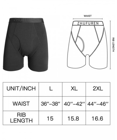 Mens Boxer Briefs Bamboo Underwear U-Pouch Design Soft Breathable Boxer Brief - 2 Pack (Black + Grey) - CQ18N7QN829 $29.75 Bo...