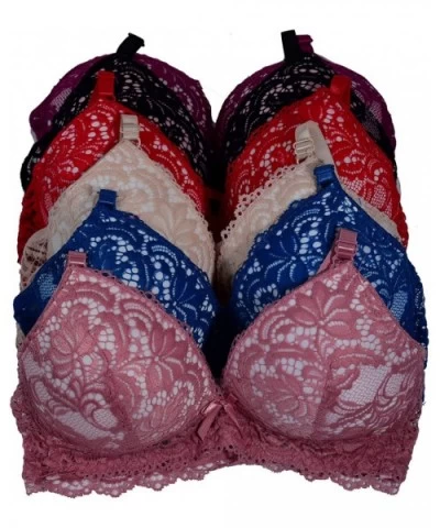 Women Bras 6 Pack of No Wire Free Bra A Cup B Cup C Cup - 6319 - C018O2YAMDX $39.20 Bras