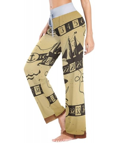 Pirate Map Womens Pajama Pants Loose Long Lounge Sleepwear Yoga Gym Trousers - CJ19DWHHXSA $50.46 Bottoms