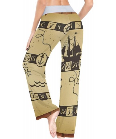 Pirate Map Womens Pajama Pants Loose Long Lounge Sleepwear Yoga Gym Trousers - CJ19DWHHXSA $50.46 Bottoms