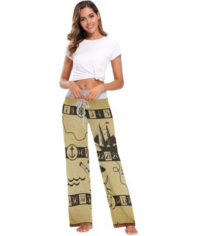 Pirate Map Womens Pajama Pants Loose Long Lounge Sleepwear Yoga Gym Trousers - CJ19DWHHXSA $50.46 Bottoms