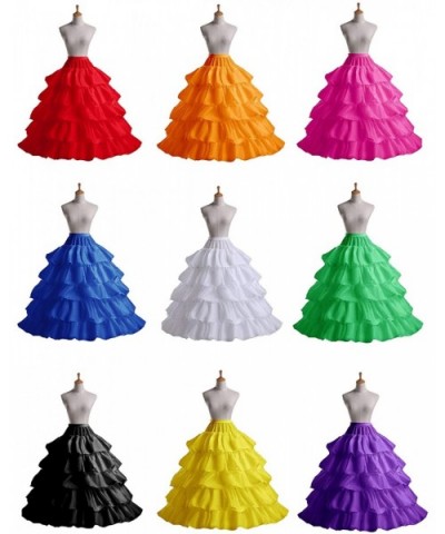 Wedding Ball Gown Petticoat 4-Hoop Crinoline Underskirt Evening Party Dress - 4 Hoop-burgundy - C918S2YQNQ5 $41.36 Slips