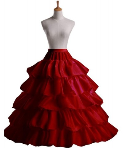 Wedding Ball Gown Petticoat 4-Hoop Crinoline Underskirt Evening Party Dress - 4 Hoop-burgundy - C918S2YQNQ5 $41.36 Slips