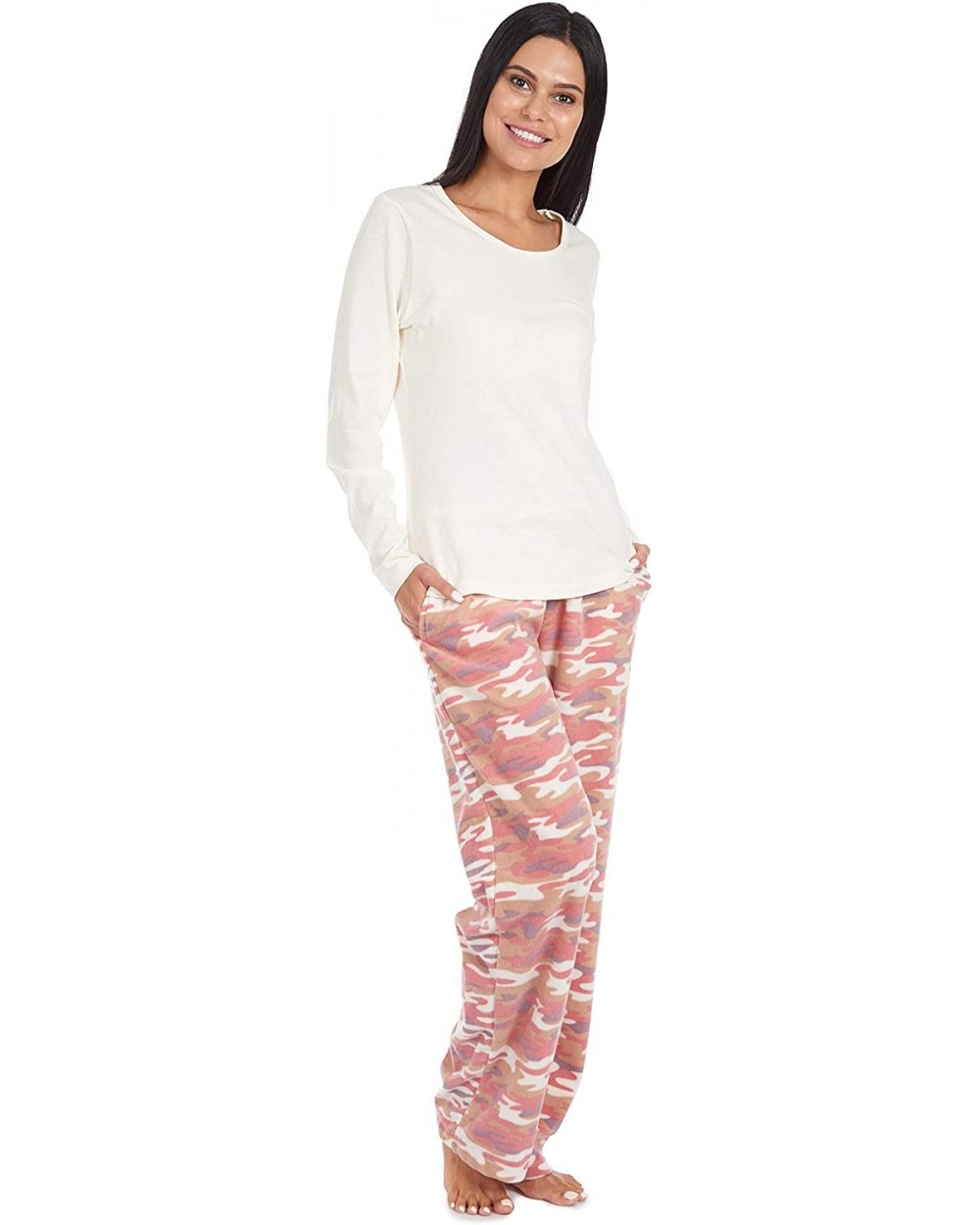 Women's Soft Pajama Shirt and Pants Set - Pink Camo - C4193UGAC3X $37.20 Sets