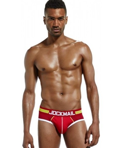 Men Underwear Briefs Mesh Men Panties Sexy Men Briefs Underwear Sleepwear - Red - CE18HRWW050 $12.40 Briefs