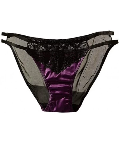 Women Personality Multi-Color Lace Underwear Ladies Hollow Out Underwear - Purple - C5199LGY3WQ $19.97 Garters & Garter Belts