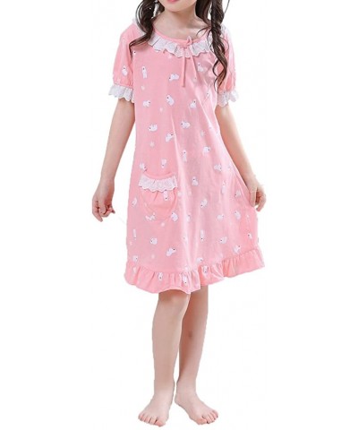 Mother and Daughter Cotton Nightgown Pajamas Family Clothes Outfits - Pink1 - CJ18DDHXEI8 $14.26 Nightgowns & Sleepshirts