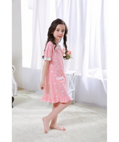 Mother and Daughter Cotton Nightgown Pajamas Family Clothes Outfits - Pink1 - CJ18DDHXEI8 $14.26 Nightgowns & Sleepshirts