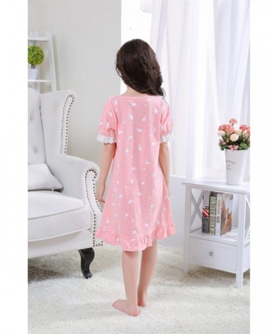 Mother and Daughter Cotton Nightgown Pajamas Family Clothes Outfits - Pink1 - CJ18DDHXEI8 $14.26 Nightgowns & Sleepshirts