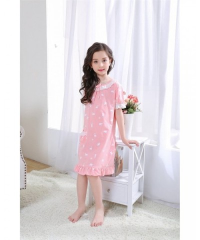 Mother and Daughter Cotton Nightgown Pajamas Family Clothes Outfits - Pink1 - CJ18DDHXEI8 $14.26 Nightgowns & Sleepshirts